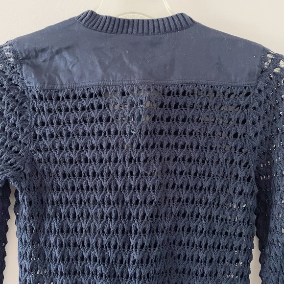 NWT Jones New York Navy Admiral Crochet Button Down Cardigan Small - Picture 10 of 11